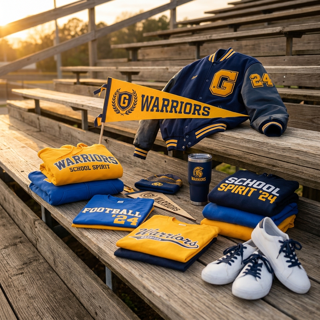 Custom school spirit apparel and team merchandise