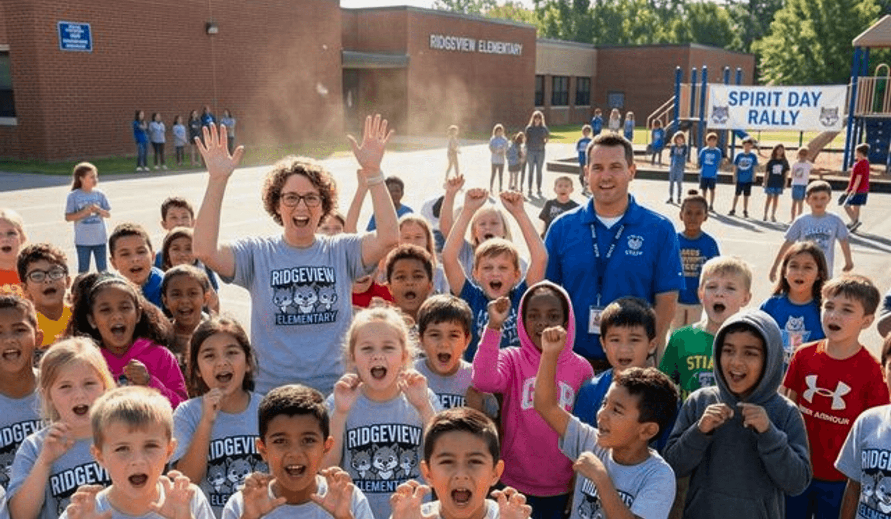 School spirit wear campaign storefront with apparel